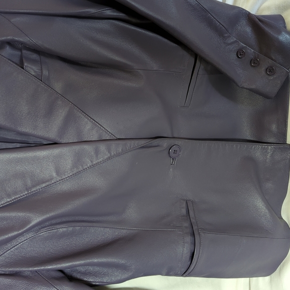 Cami deep lavender size 8 leather jacket - Picture 2 of 4
